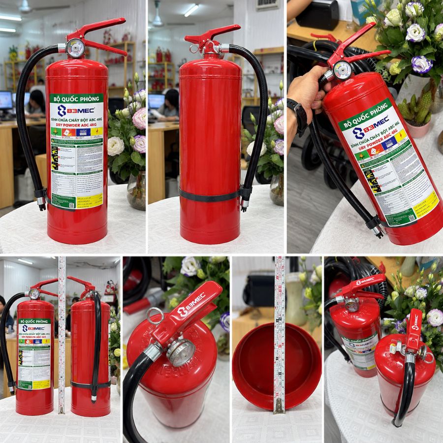 Bình chữa cháy bột ABC 4kg Bộ Quốc Phòng 83MEC/ABC/4KG