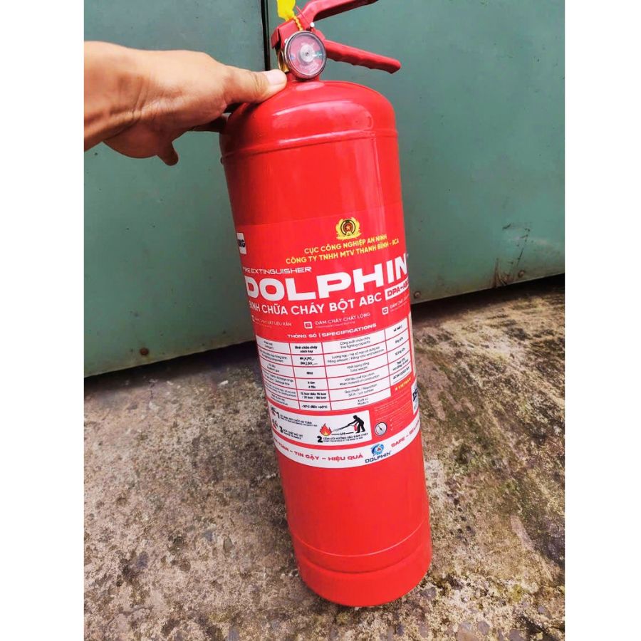 Bình chữa cháy bột ABC 8kg Dolphin DPA-ABC8 Bộ Công an có kiểm định