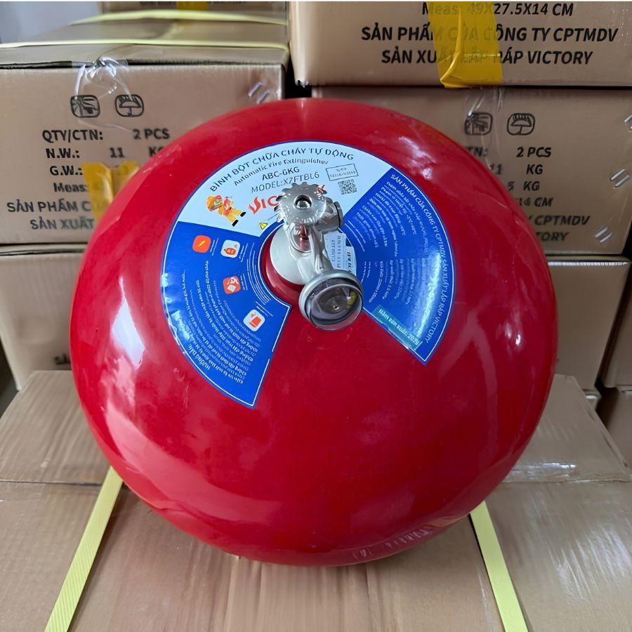 Bình cầu chữa cháy tự động bột ABC 6kg Victory XZFTBL6-VIC