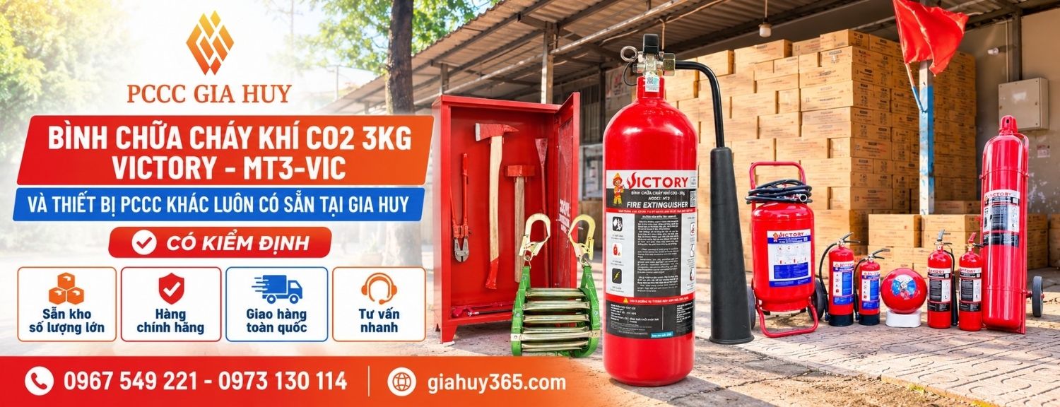 Bình chữa cháy Victory MT3-VIC cùng các thiết bị PCCC khác luôn có sẵn tại Gia Huy