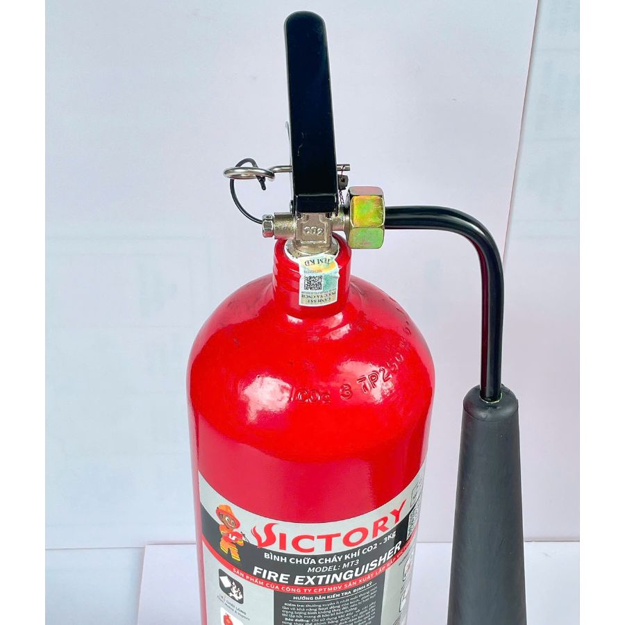 Bình chữa cháy khí CO₂ 3kg Victory MT3-VIC có kiểm định