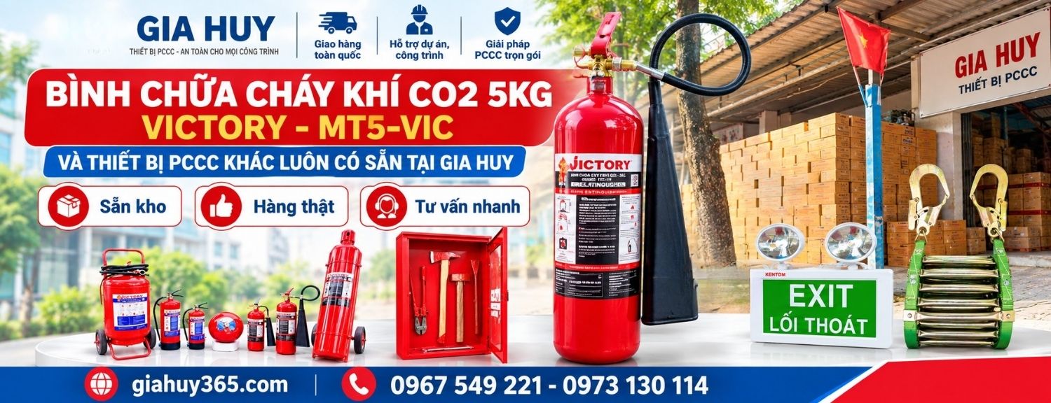 Bình chữa cháy Victory MT5-VIC cùng các thiết bị PCCC khác luôn có sẵn tại Gia Huy