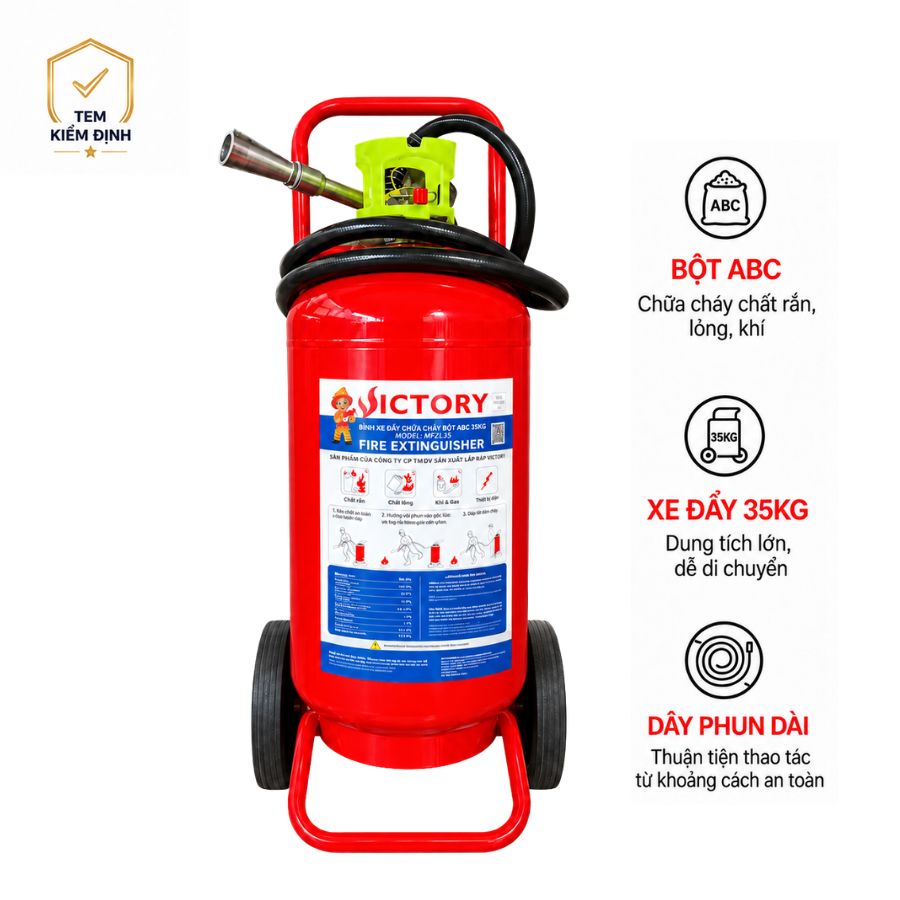 Bình chữa cháy xe đẩy bột ABC 35kg Victory MFTZL35-VIC