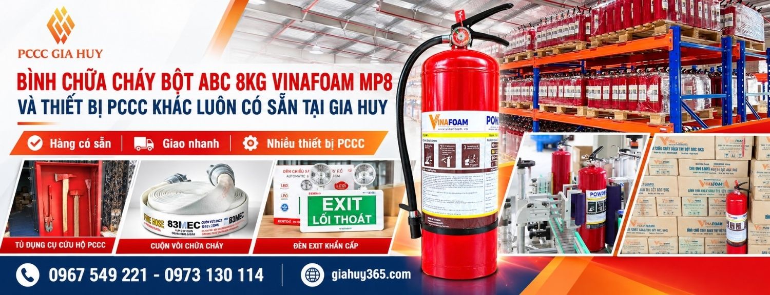 Bình chữa cháy Vinafoam MP8 cùng các thiết bị PCCC khác luôn có sẵn tại Gia Huy