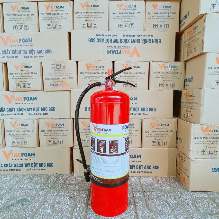 Bình chữa cháy bột ABC 8kg Vinafoam MP8 có kiểm định
