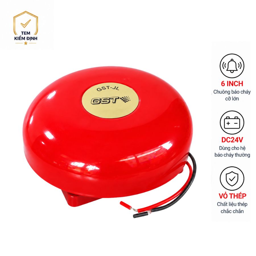 Chuông báo cháy 6 inch 24V GST-JL có kiểm định