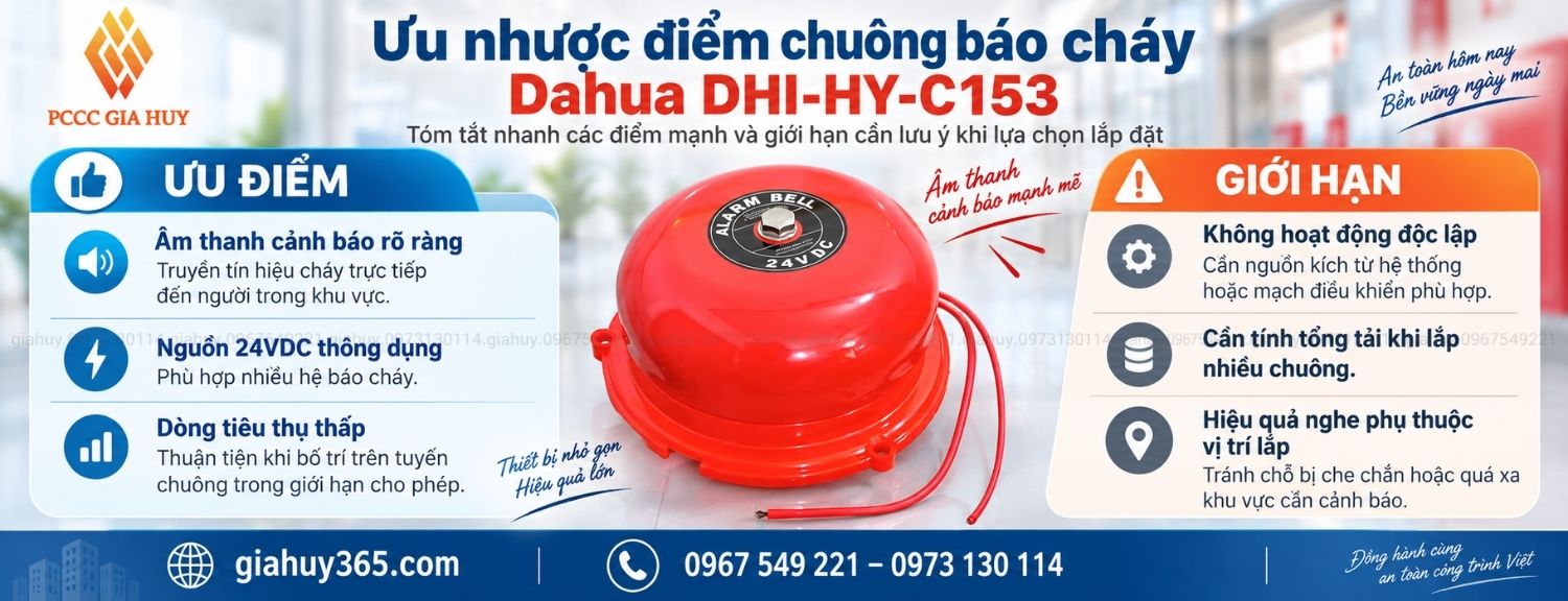 Ưu nhược điểm chuông báo cháy Dahua DHI-HY-C153