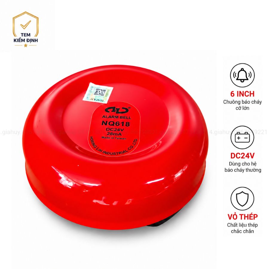 Chuông báo cháy 6 inch 24V Horing NQ-618 có kiểm định