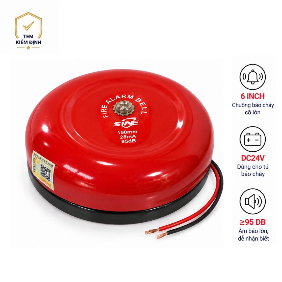 Chuông báo cháy 6 inch 24V SINE-TW6/6 có kiểm định
