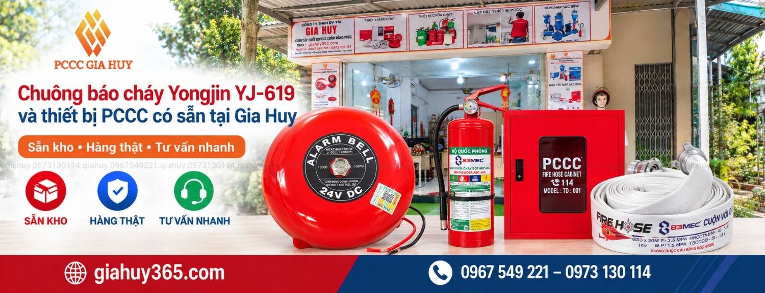 Chuông báo cháy Yongjin YJ-619 và thiết bị PCCC có sẵn tại Gia Huy