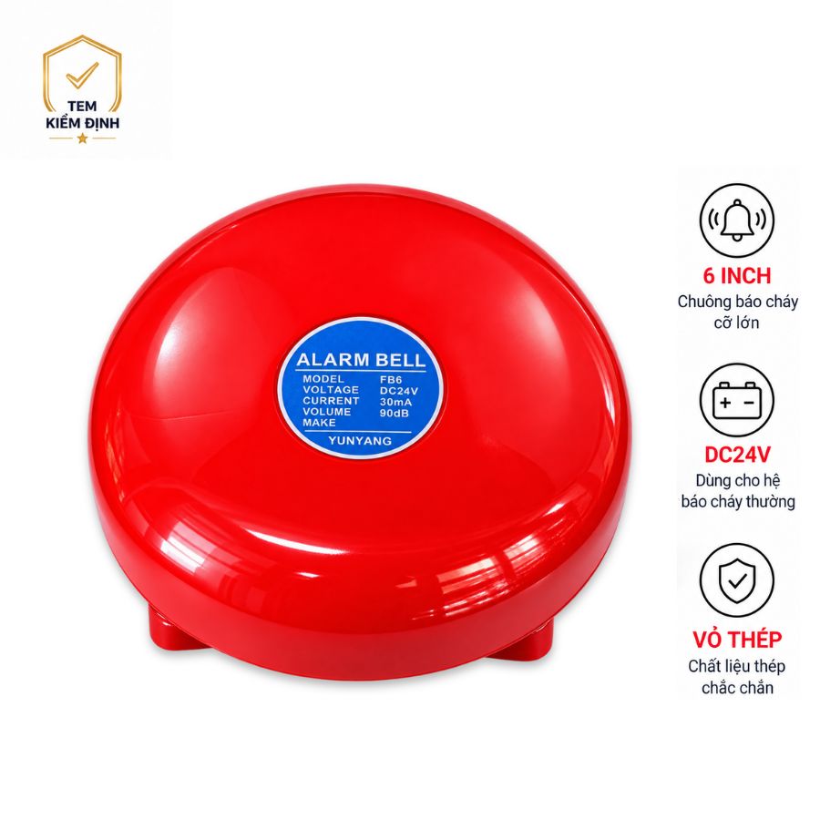 Chuông báo cháy 6 inch 24V Yunyang YFB-B6 có kiểm định