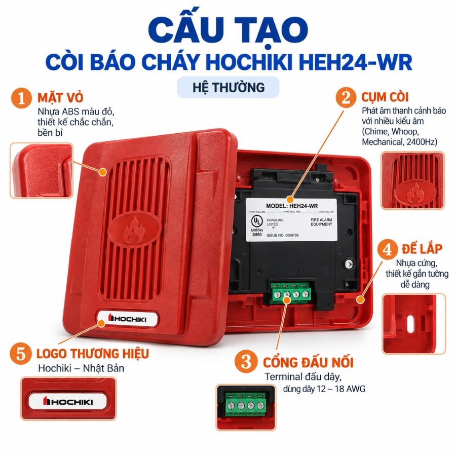 Còi báo cháy Hochiki HEH24-WR - Hệ thường