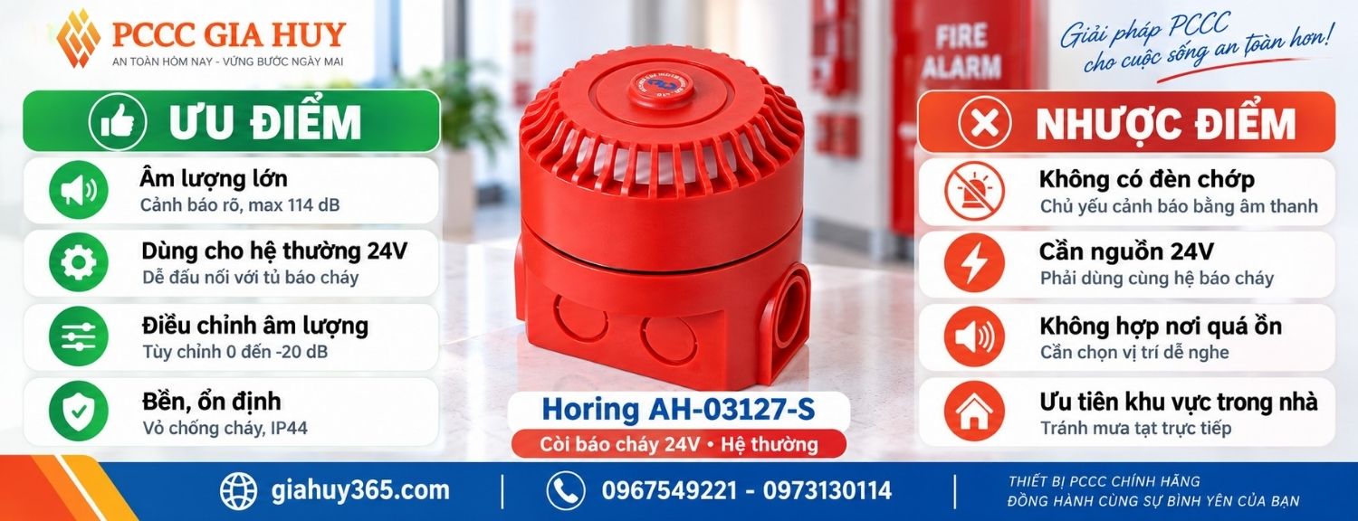 Ưu nhược điểm còi báo cháy Horing AH-03127-S