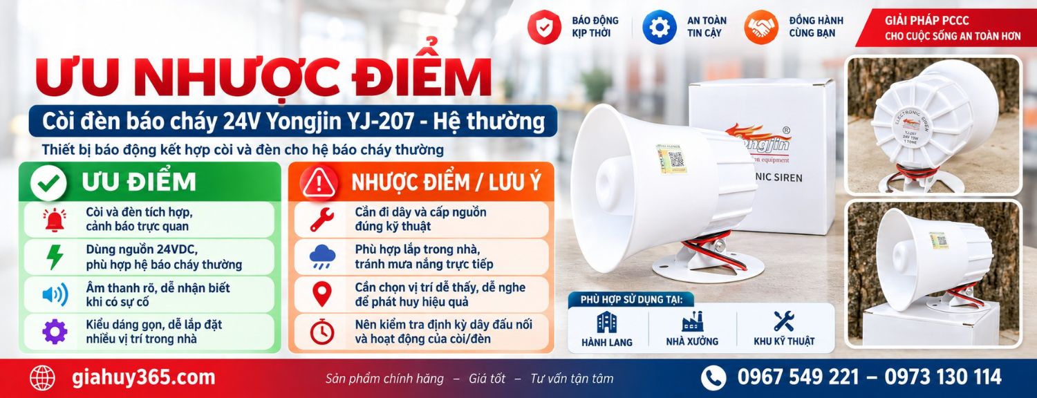 Ưu nhược điểm còi báo cháy Yongjin YJ-207