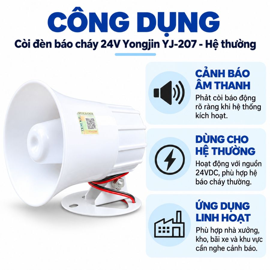 Còi báo cháy 24V Yongjin YJ-207 - Hệ thường