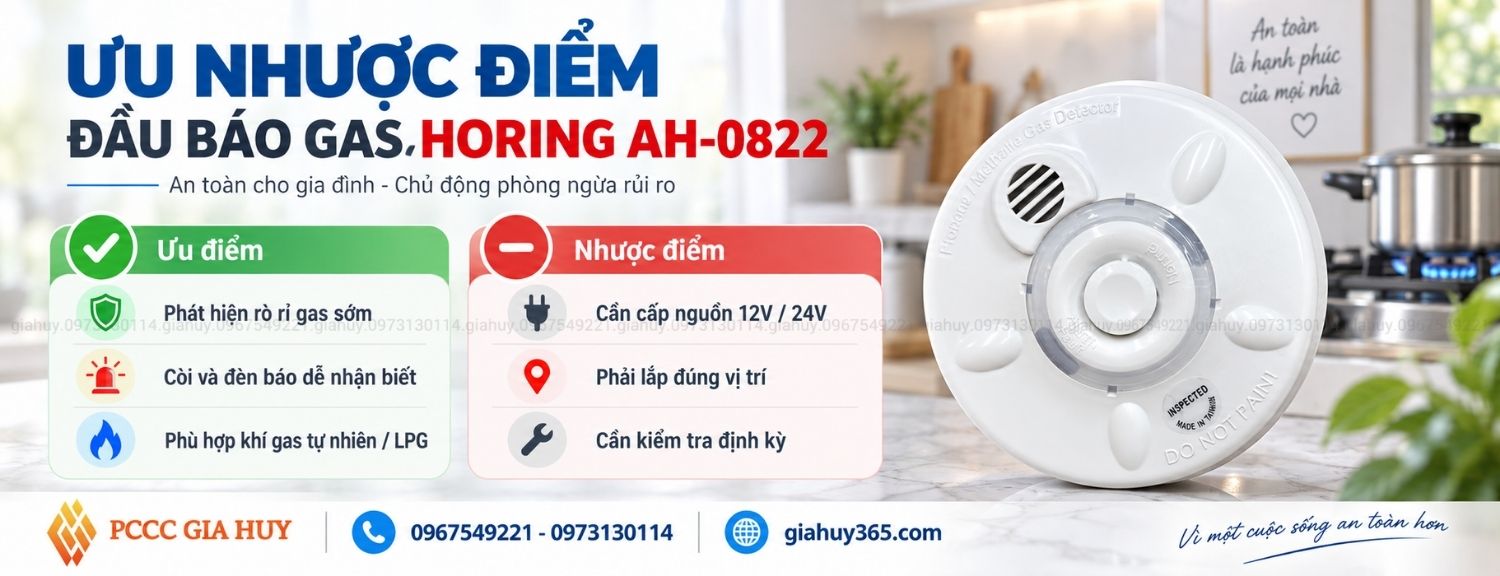 Ưu nhược điểm đầu báo gas Horing AH-0822
