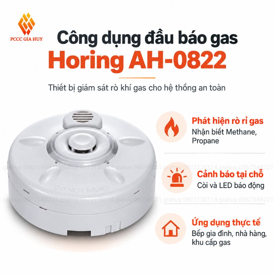Đầu báo rò khí gasHoring AH-0822-Dùng nguồn 220v&nbsp;