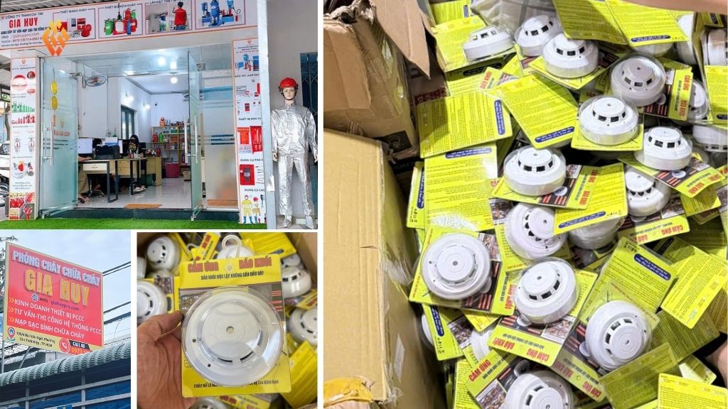 đầu báo khói độc lập dùng pin cùng các thiết bị pccc khác luôn có sẵn ở pccc gia huy
