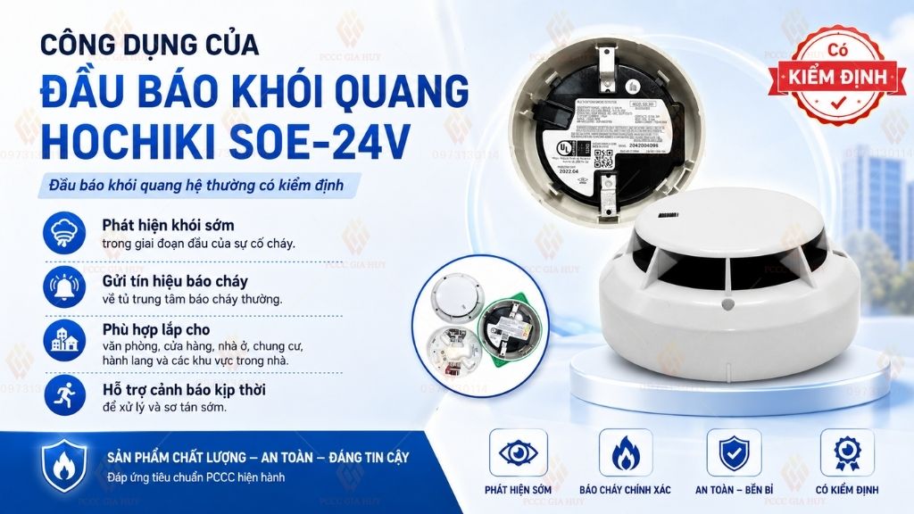 Công dụng của đầu báo khói quang Hochiki SOE-24V