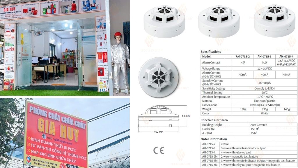 Gia Huy cung cấp đầu báo khói và nhiệt kết hợp Horing AH-0715-2 có tem kiểm định