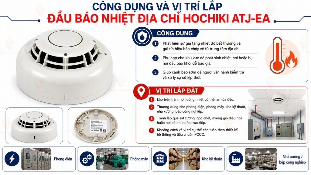  Công dụng và vị trí lắp đầu báo nhiệt địa chỉ Hochiki ATJ-EA