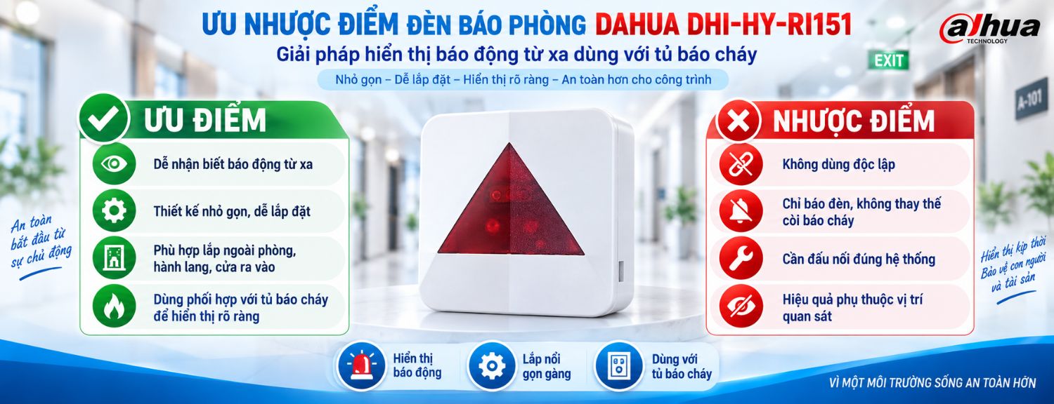 Ưu nhược điểm đèn báo phòng Dahua DHI-HY-RI151