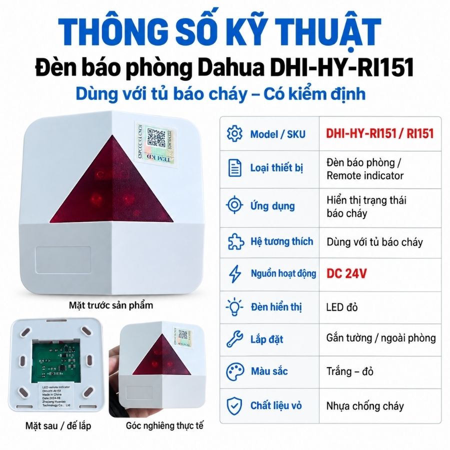 Đèn báo phòng Dahua DHI-HY-RI151 – Dùng với tủ báo cháy