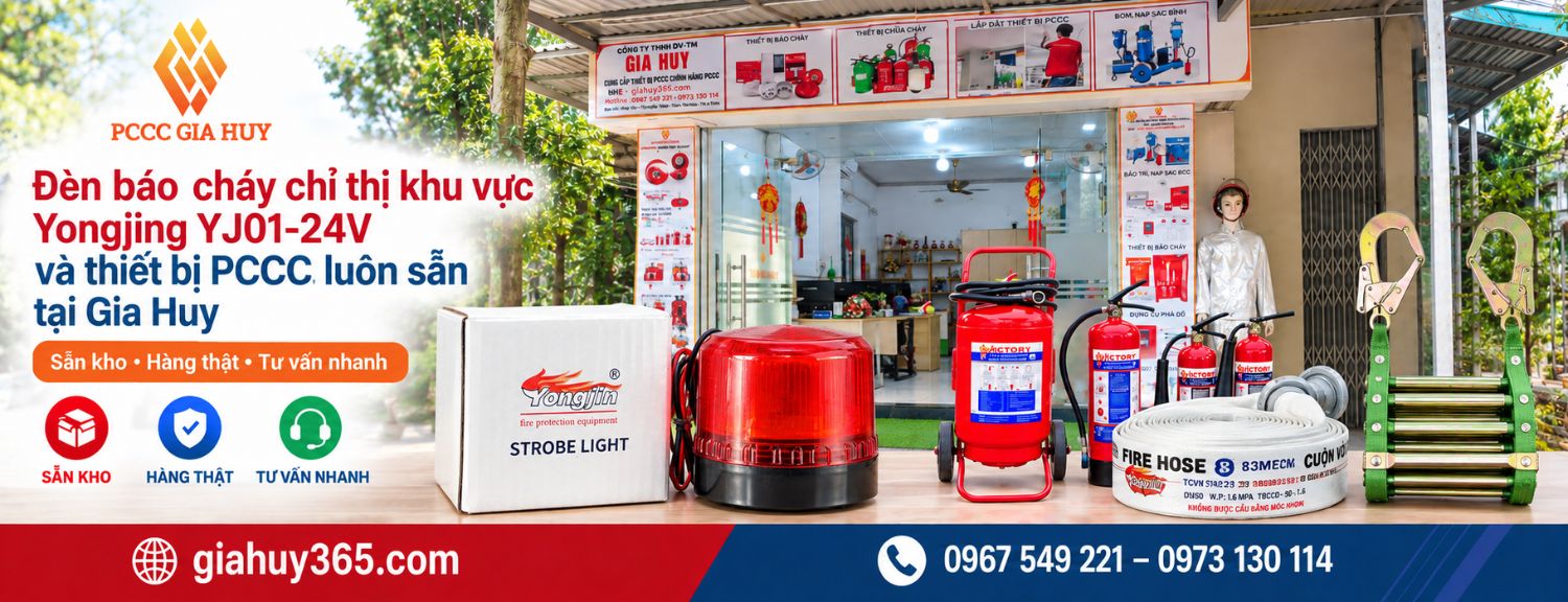 Đèn báo cháy Yongjin YJ01-24V cùng các thiết bị PCCC khác luôn có sẵn tại Gia Huy