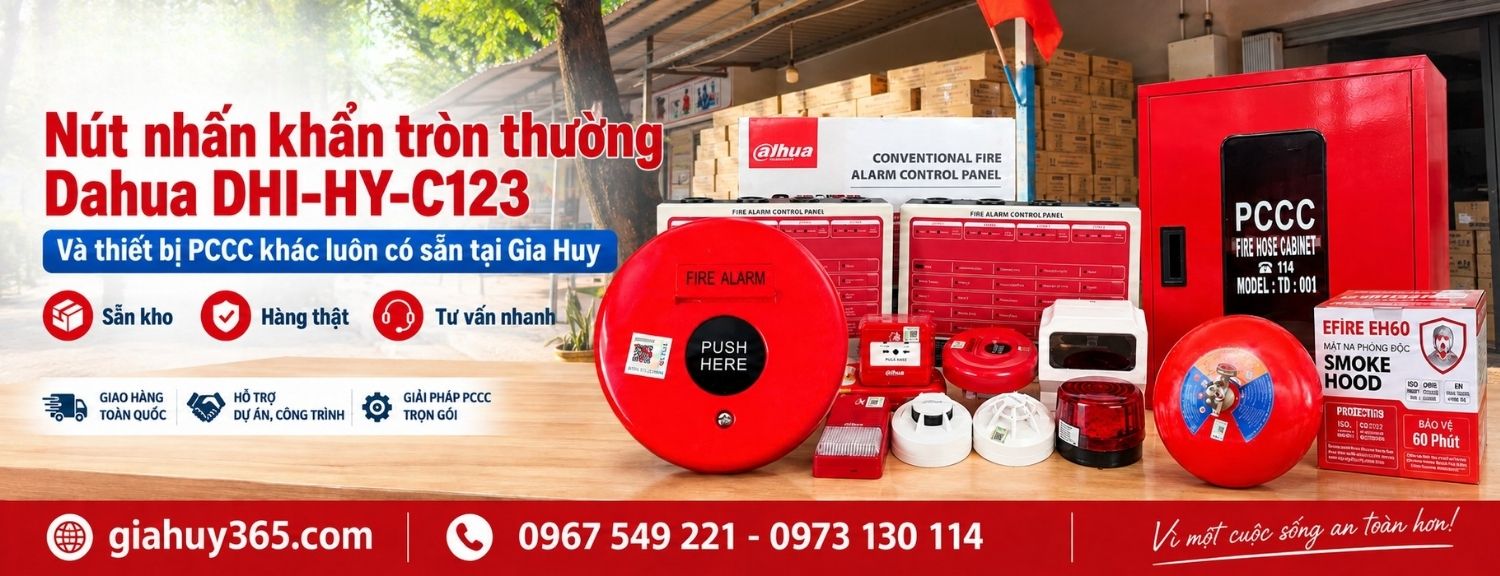 Nút nhấn khẩn tròn Dahua DHI-HY-C123 có kiểm định và các thiết bị khác luôn có sẵn tại PCCC Gia Huy