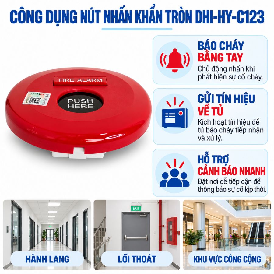 Nút nhấn khẩn tròn thường Dahua DHI-HY-C123