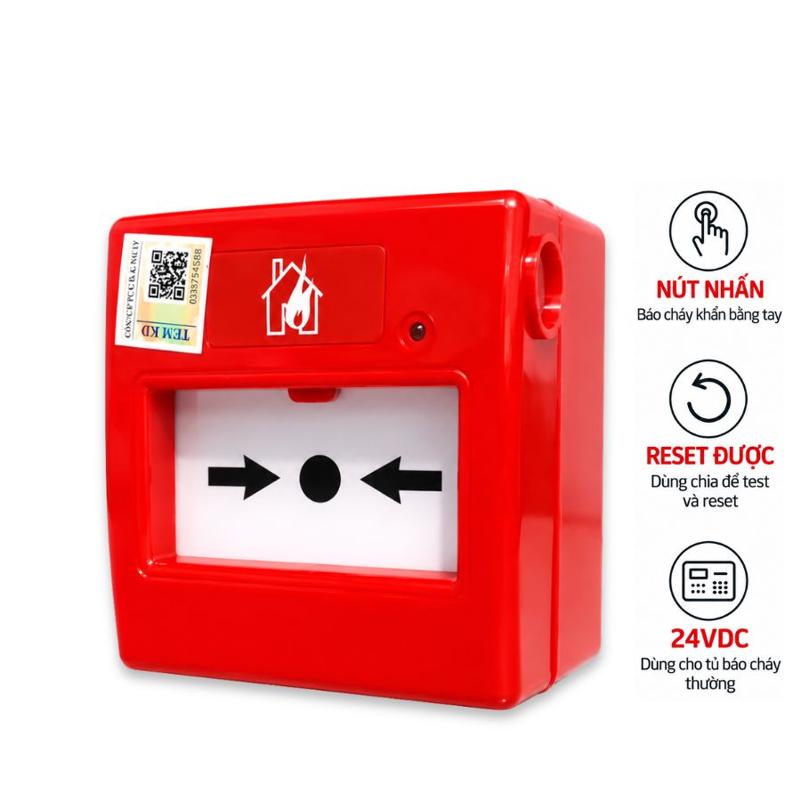 Nút nhấn khẩn vuông reset được Horing AH-0817–Không nắp chụp