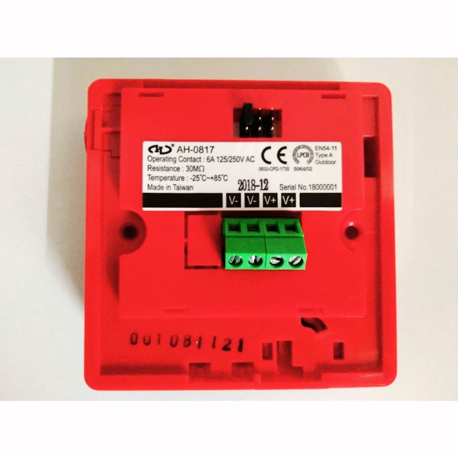Nút nhấn khẩn vuông reset được Horing AH-0817–Không nắp chụp