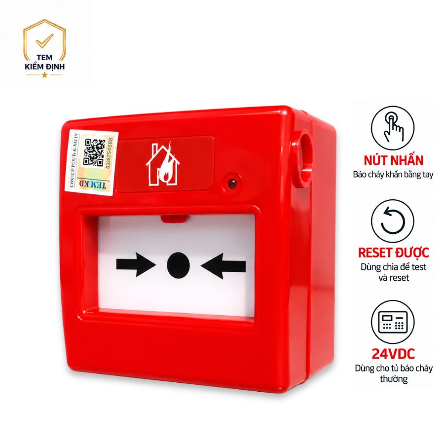 Nút nhấn khẩn vuông reset được Horing AH-0817–Không nắp chụp
