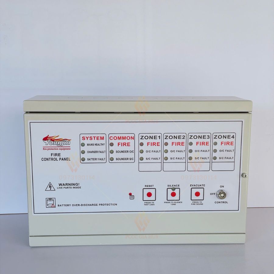 Tủ trung tâm báo cháy 2 kênh Yongjin YJ-W820-2–đầu báo beam
