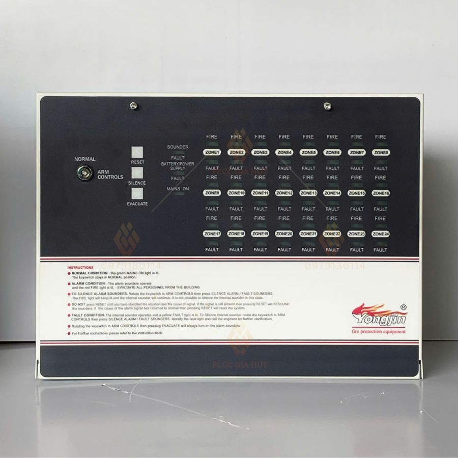 Tủ trung tâm báo cháy 24 kênh Yongjin YJ-824