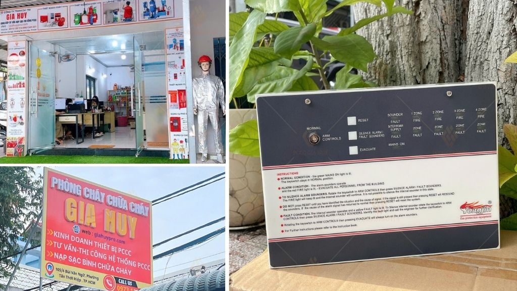 pccc gia huy cung cấp tủ trung  tâm báo cháy 4 kênh yongjin uy tín