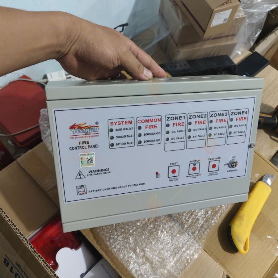 Tủ trung tâm báo cháy 4 kênh Yongjin YJ-W820-4– đầu báo Beam