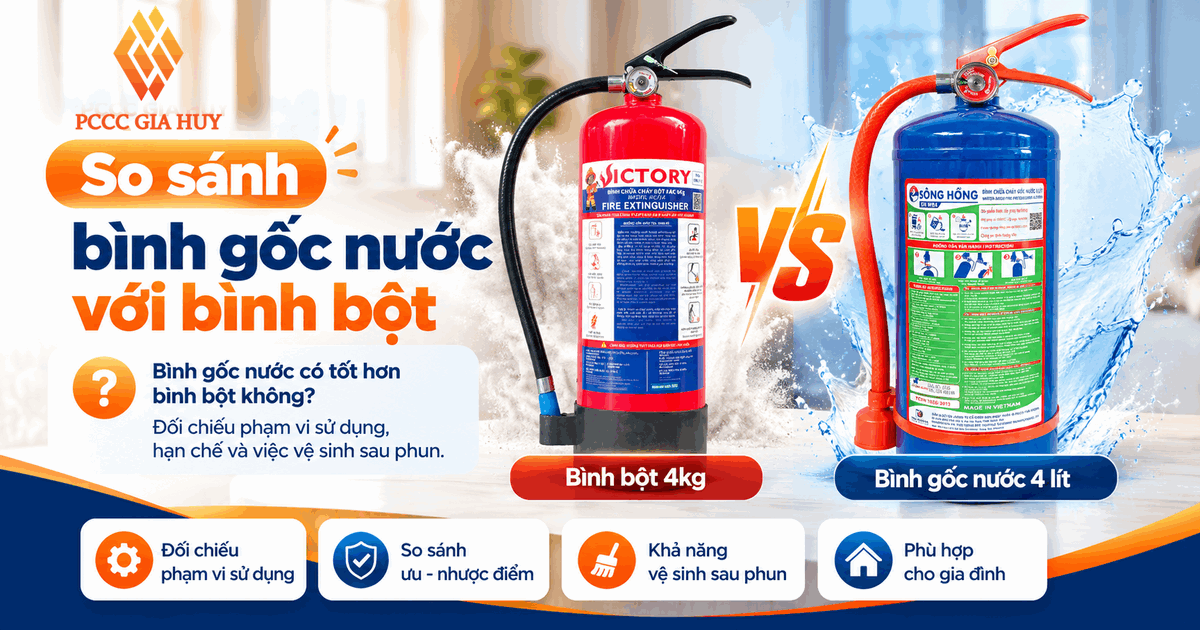 So sánh bình gốc nước với bình bột