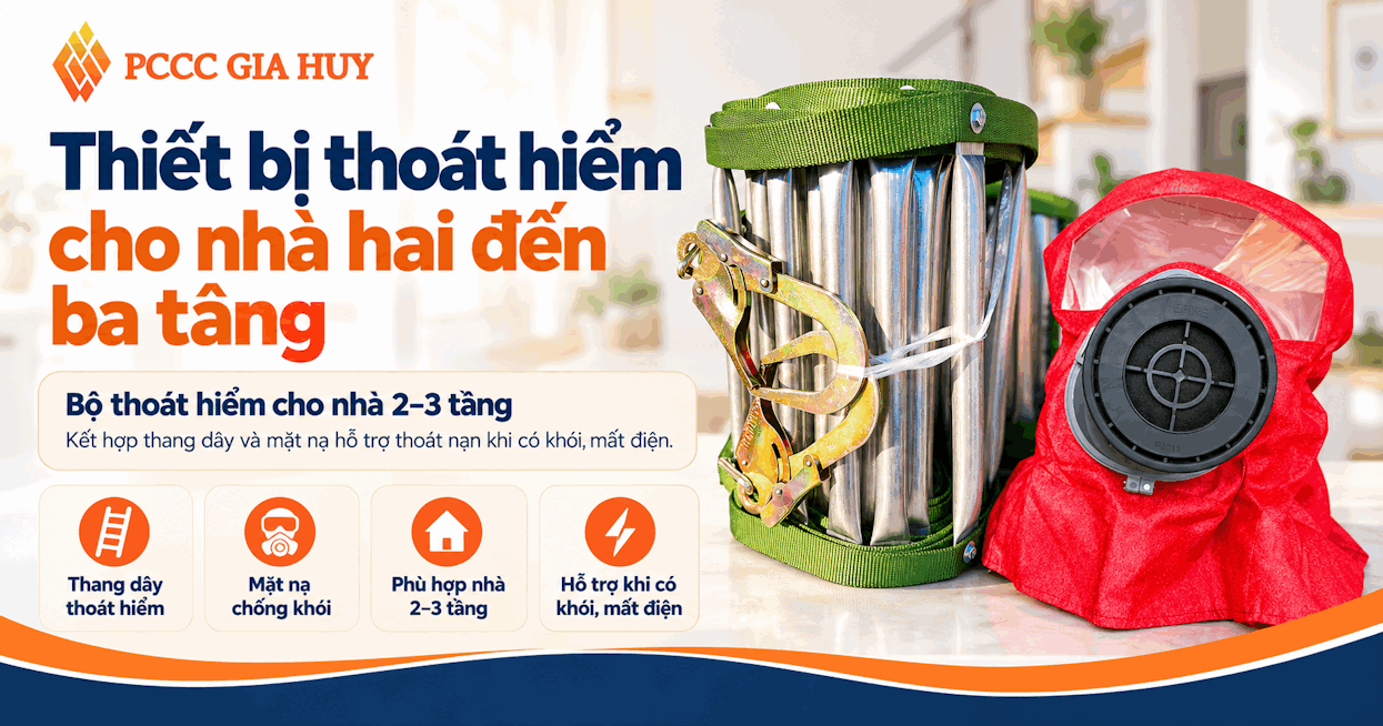 Thiết bị thoát hiểm cho nhà hai đến ba tầng