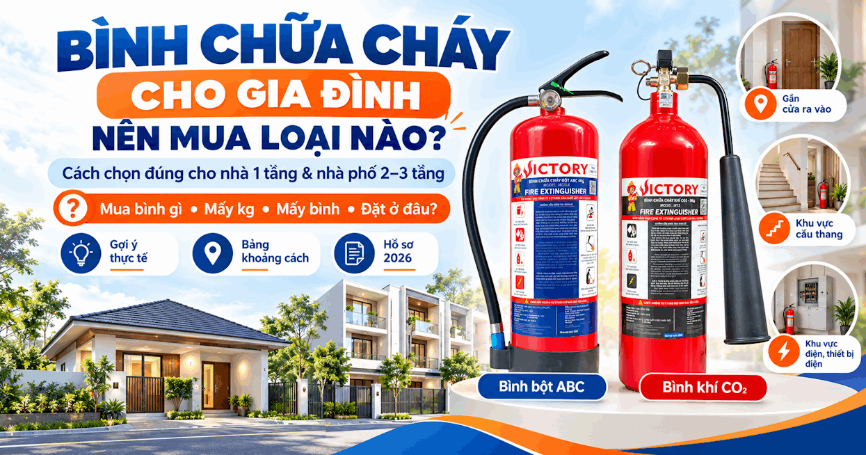 Bình chữa cháy cho gia đình nên mua loại nào? Gợi ý theo từng kiểu nhà
