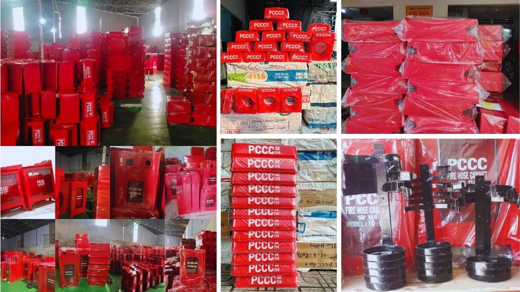 tổng hợp các loại tủ chữa cháy và giá kệ pccc
