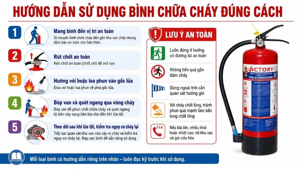 hướng dẫn sử dụng bình chữa cháy đúng cách