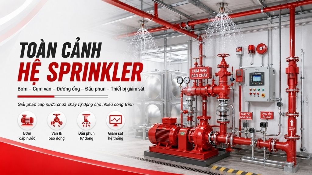 Cấu tạo tổng thể hệ chữa cháy Sprinkler và hệ nước