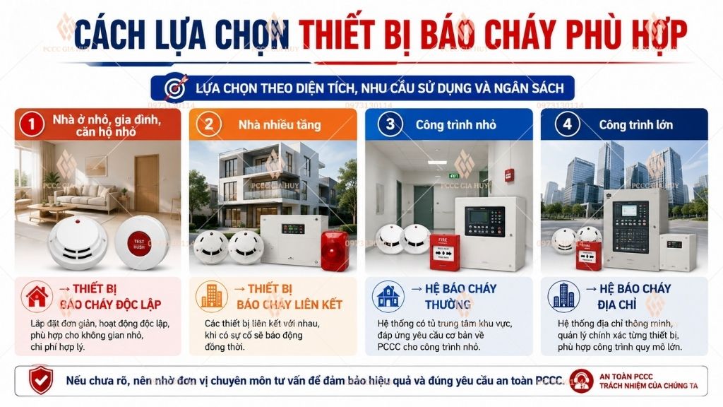 cách lựa chọn thiết bị báo cháy phù hợp