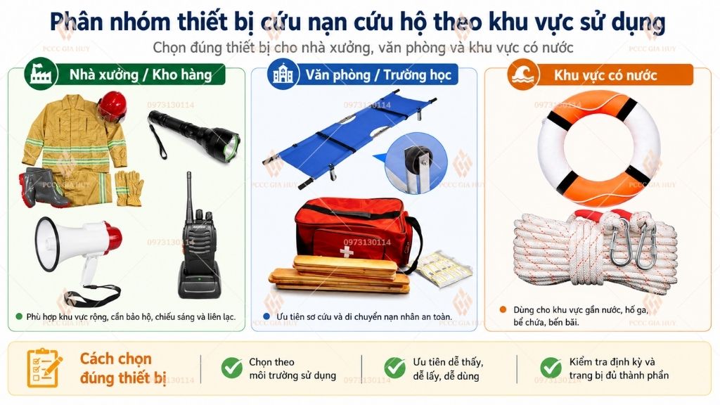 Cách lựa chọn thiết bị cứu nạn cứu hộ theo từng công trình
