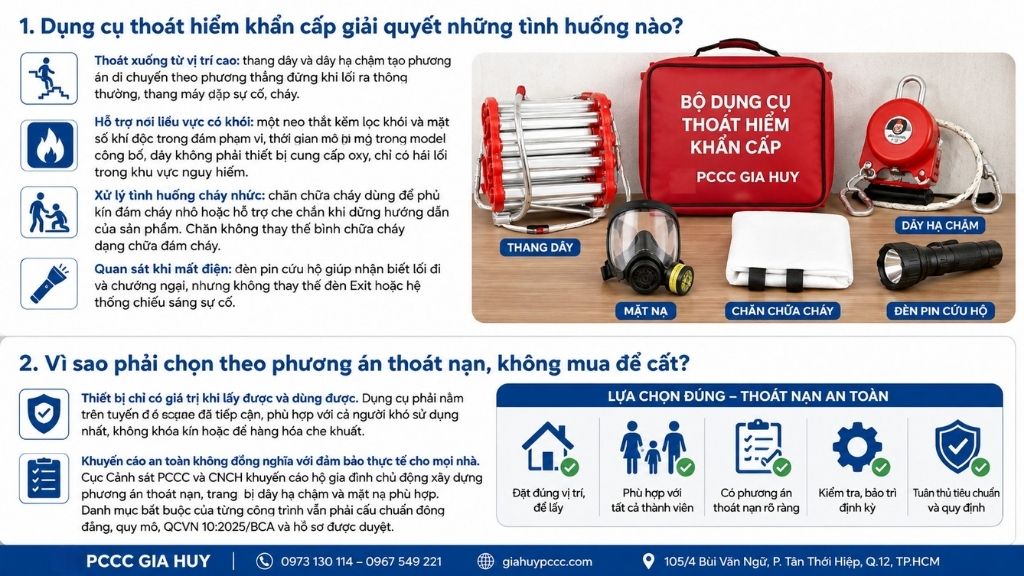 Vai trò của dụng cụ thoát hiểm khẩn cấp